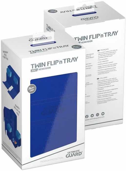 Ultimate Guard Twin Flip n Tray 200+ XenoSkin Monocolor Blue Deck Box