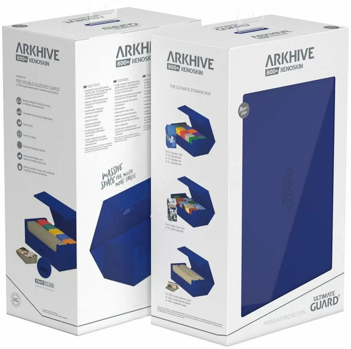 Ultimate Guard Arkhive Flip Case 800+ Standard Size XenoSkin Monocolour Blue Deck Box