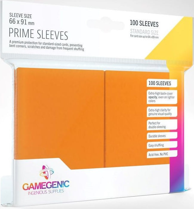 Gamegenic Prime Card Sleeves Orange (66mm x 91mm) (100 Sleeves Per Pack)