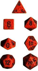 Dice Set Fire Speckled (7) CHX25303