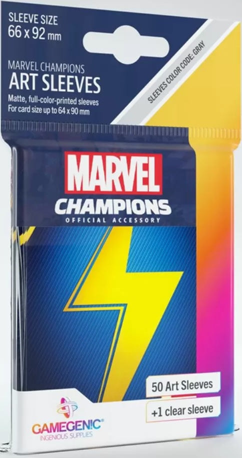 Gamegenic Marvel Champions Art Sleeves Ms Marvel  (66mm x 91mm) (50 Sleeves)