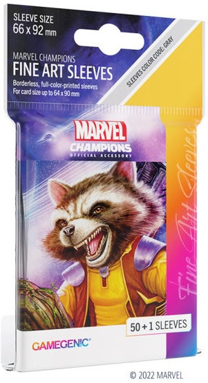 Gamegenic Marvel Champions FINE ART Sleeves Rocket Raccoon