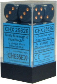 D6 Dice Opaque 16mm Dusty Blue/Copper CHX25626