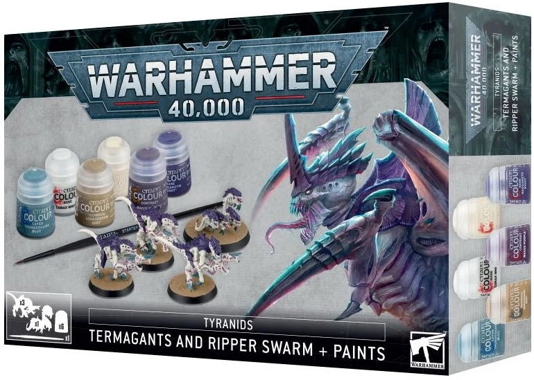 Warhammer 40,000 Tyranids Termagants and Ripper Swarm + Paints Set