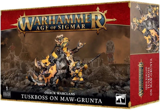 Warhammer Age Of Sigmar Orruk Warclans Tuskboss on Maw-grunta
