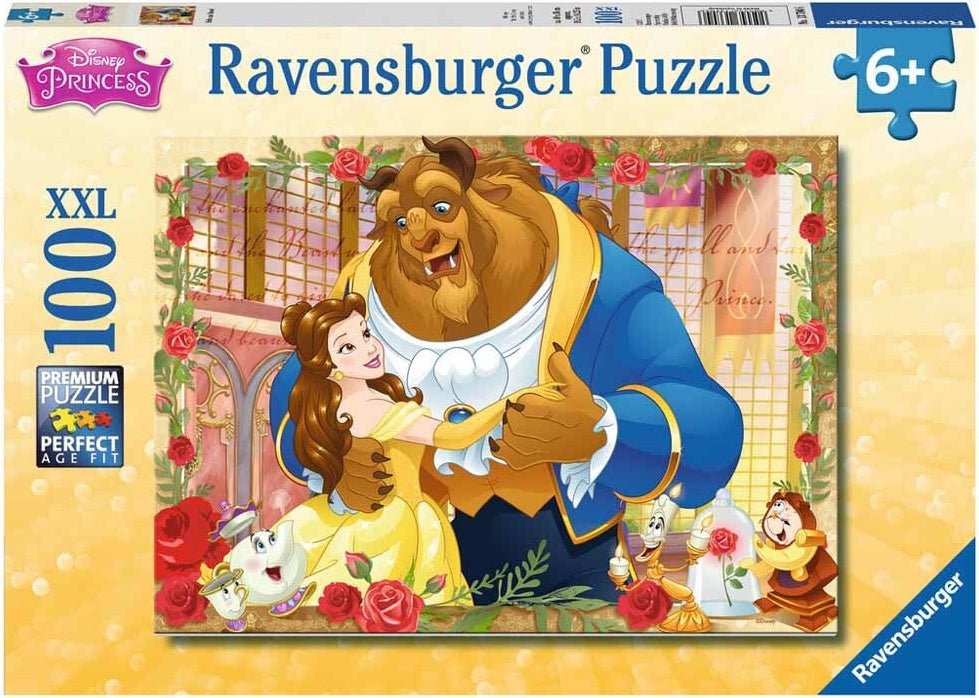 Disney Belle & Beast Puzzle GLITTER 100 piece Jigsaw Puzzle