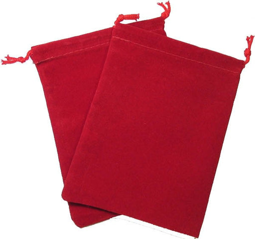 Dice Bag Suedecloth Large Red