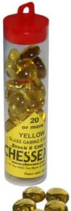 Glass Stones Yellow in a Tube (25 Approx) CHX01122