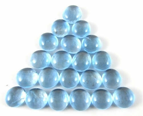 Gaming Stones Crystal Light Blue Glass Stones (Qty 23-27) in 4" Tube