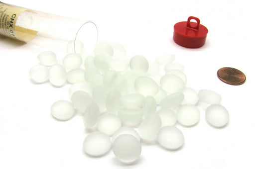 Gaming Stones Crystal Clear Frosted Glass Stones (Qty 23-27) in 4" Tube