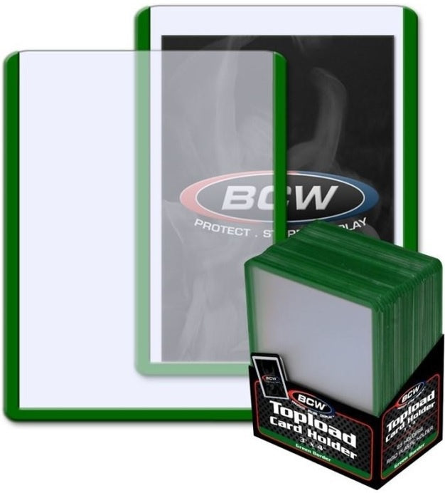 BCW Topload Card Holder Border Green (3" x 4")
