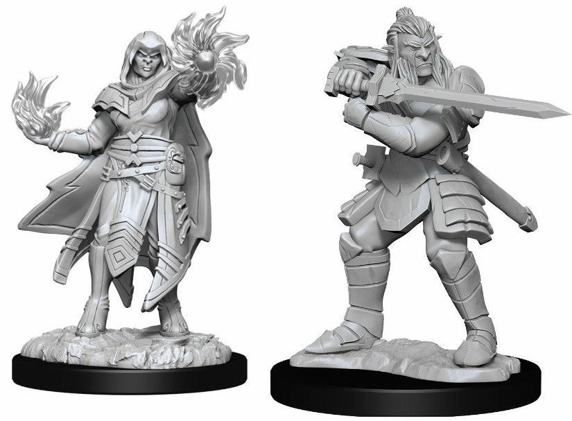 D&D Nolzurs Marvelous Unpainted Miniatures Hobgoblin Fighter Male & Hobgoblin Wizard Female