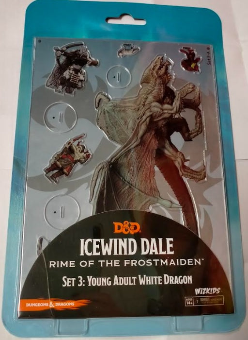 D&D Idols of the Realms Miniatures Icewind Dale Rime of the Frostmaiden-2D Young Adult White Dragon