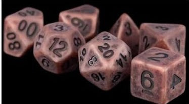 MDG Polyhedral Resin Dice Set - Ancient Copper