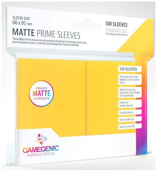 Gamegenic Matt Prime Card Sleeves Yellow (66mm x 91mm)