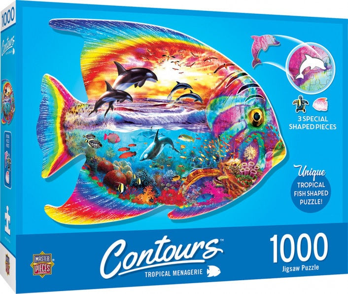 Masterpieces Puzzle Contours Shaped Tropical Fish Shape Puzzle 1,000 pieces