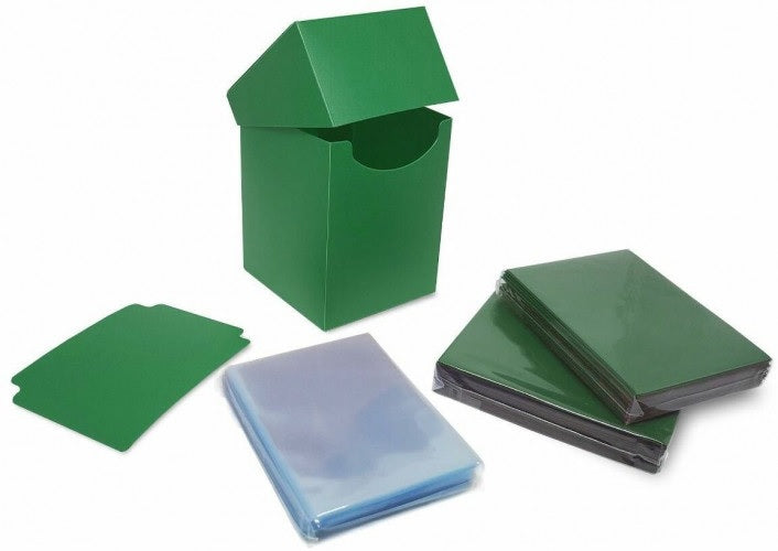 BCW Deck Case Box, Deck Protectors and Inner Sleeves Standard Elite2 Combo Pack Glossy Green
