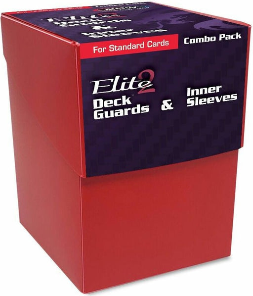BCW Deck Case Box, Deck Protectors and Inner Sleeves Standard Elite2 Combo Pack Glossy Red