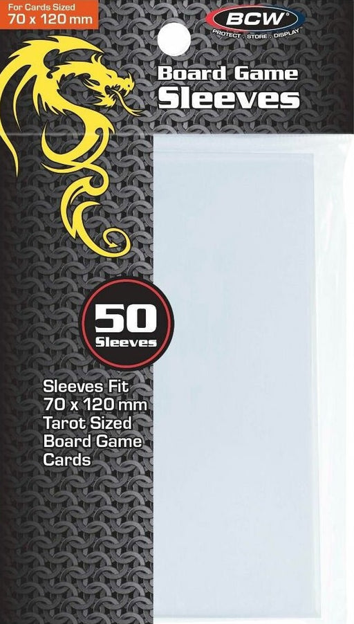 BCW Board Game Sleeves Standard Tarot Clear (70mm x 120mm) (50 Sleeves Per Pack)