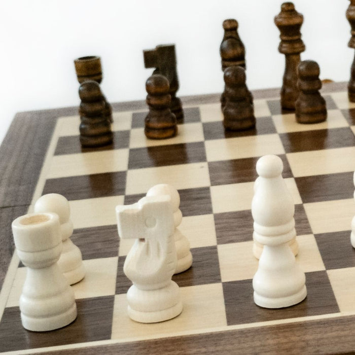 Wooden Folding Chess/Checkers/Backgammon Set 35cm