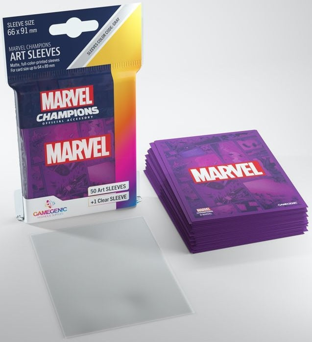 Gamegenic Marvel Champions Art Sleeves - Marvel Purple (66mm x 91mm) (50 Sleeves)
