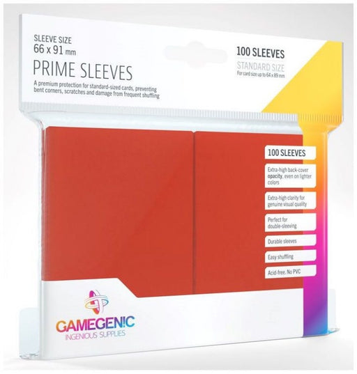 Gamegenic Prime Card Sleeves Red (66mm x 91mm)