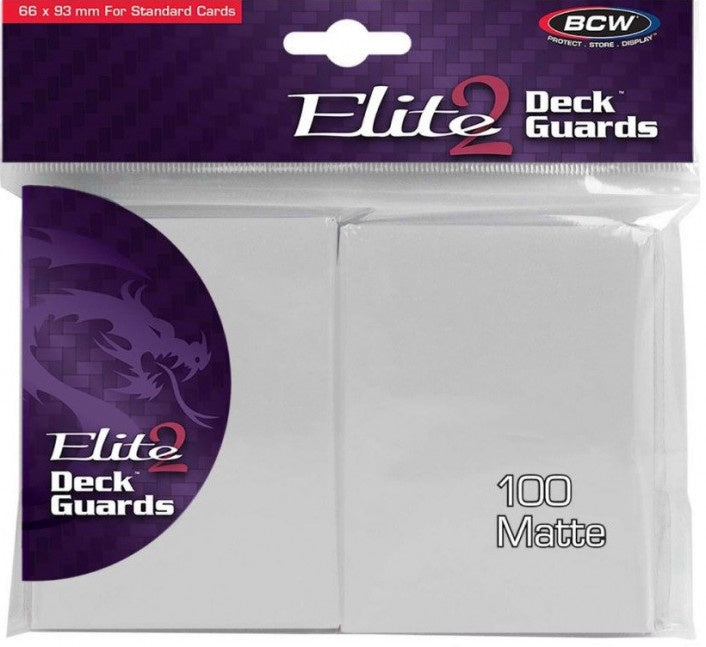 BCW Deck Protectors Standard Elite2 Matte White (100 Sleeves Per Pack)