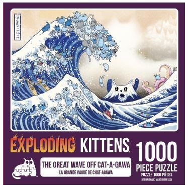 Exploding Kittens Puzzle The Great Wave Off Cat-A-Gawa 1,000 pieces