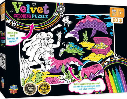 Masterpieces Puzzle Kids Velvet Coloring Mermaid Puzzle 60 pieces
