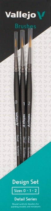 Vallejo Brushes - Design Set Synthetic fibers (Sizes 0; 1 & 2)