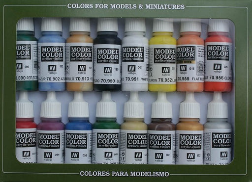Vallejo Model Colour Basic Colors USA 16 Colour Acrylic Paint Set