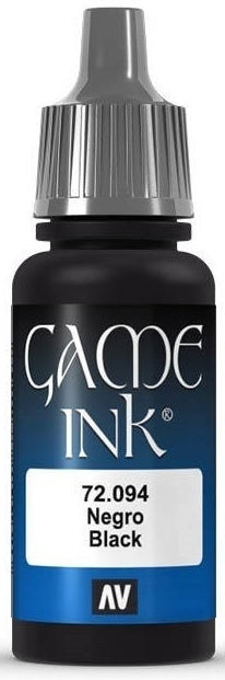Vallejo Game Colour Ink Black 17 ml Acrylic Paint (Old Formulation)