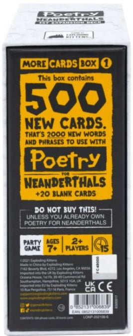 Poetry for Neanderthals Expansion (By Exploding Kittens)