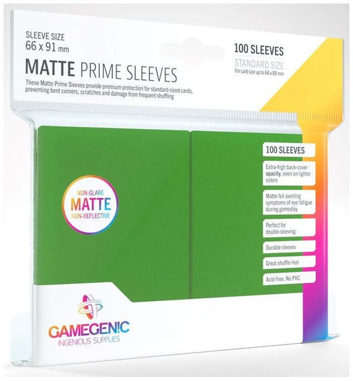 Gamegenic Matt Prime Card Sleeves Green (66mm x 91mm)