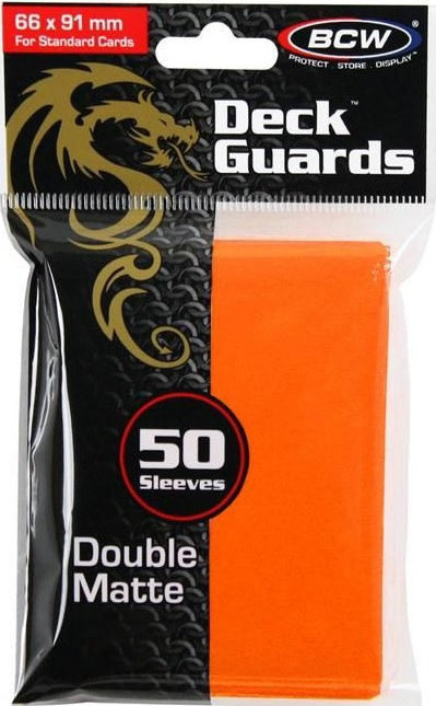 BCW Deck Protectors Standard Matte Orange (50 Sleeves Per Pack)