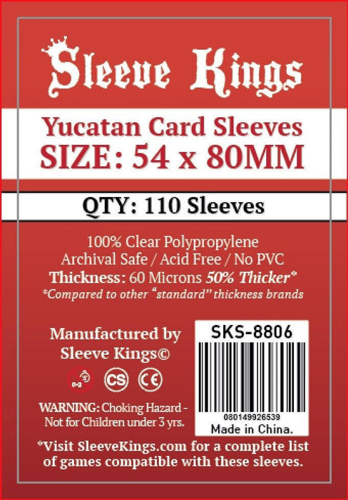 Sleeve Kings Board Game Sleeves Yucatan (54mm x 80mm) (110 Sleeves)