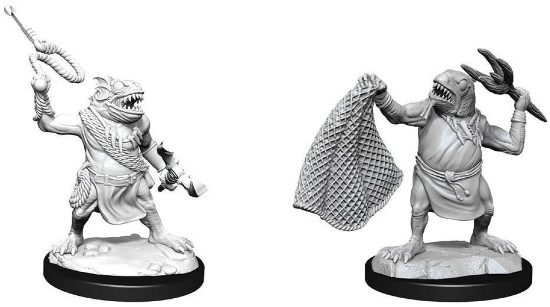 D&D Nolzurs Marvelous Unpainted Miniatures Kuo-Toa & Kuo-Tao Whip ( 2 figures )