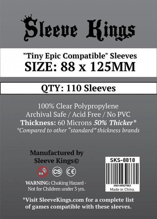 Sleeve Kings Board Game Sleeves "Tiny Epic Compatible" (88mm x 125mm) (110 Sleeves)