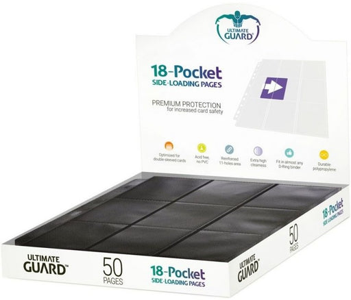 Ultimate Guard 18-Pocket Pages Side-Loading Black (Box of 50)