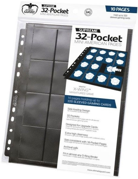 Ultimate Guard 32 Pocket Pages Mini American Black (10) Folder