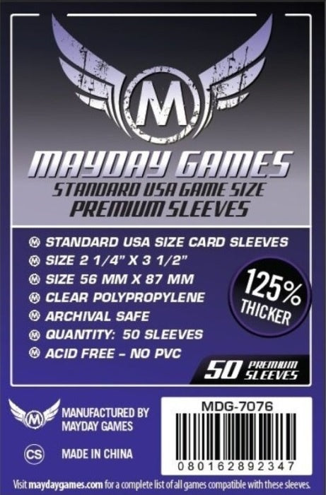 Mayday USA Purple Premium 56 mm X 87 mm Sleeves (50)