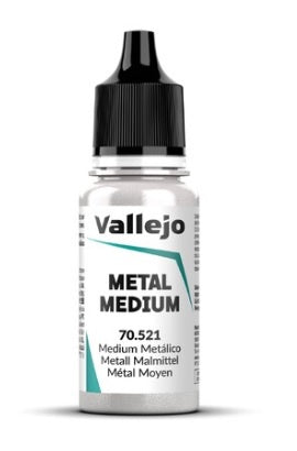 Vallejo Metal Medium 18ml Acrylic Paint - New Formulation AV70521