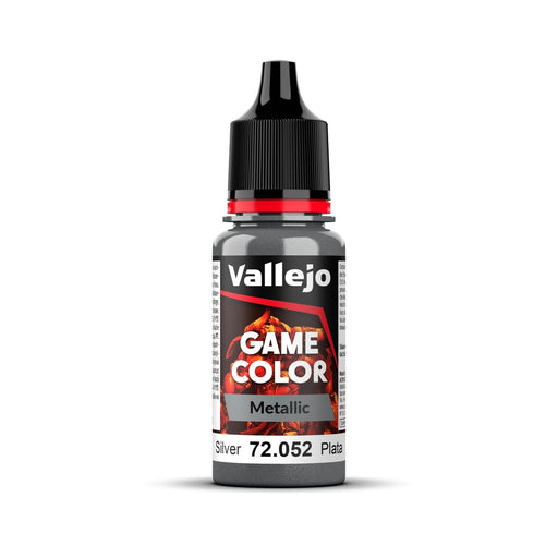 Vallejo Game Colour Metal Silver 18ml Acrylic Paint - New Formulation  AV72052