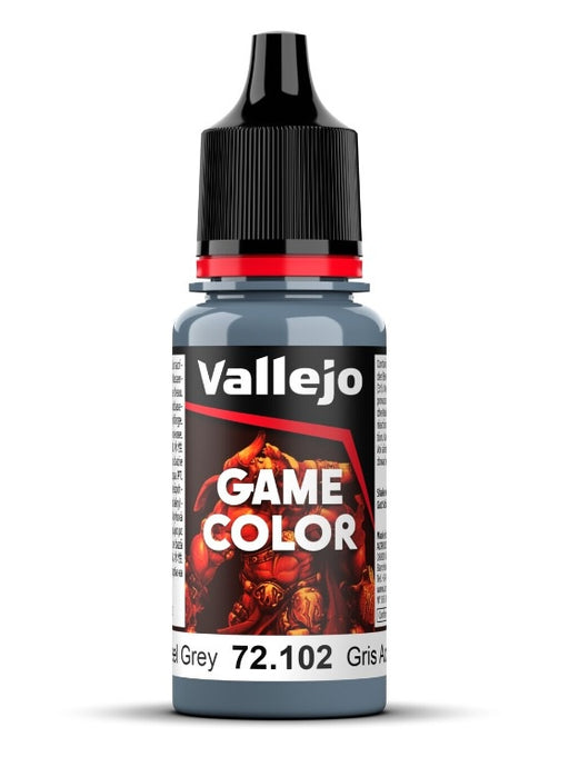 Vallejo Game Colour Steel Grey 18ml Acrylic Paint - New Formulation AV72102