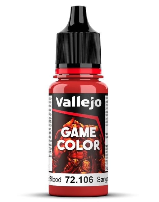 Vallejo Game Colour Scarlet Blood 18ml Acrylic Paint - New Formulation AV72106