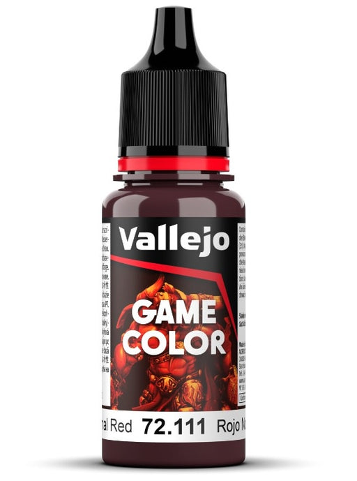 Vallejo Game Colour Nocturnal Red 18ml Acrylic Paint - New Formulation AV72111