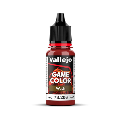 Vallejo Game Colour Wash Red  18ml Acrylic Paint - New Formulation AV73206