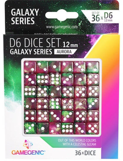 Gamegenic Galaxy Series - Aurora - D6 Dice Set 12 mm (36 pcs)