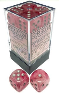 D6 Dice Ghostly Glow 16mm Pink/Silver CHX27724
