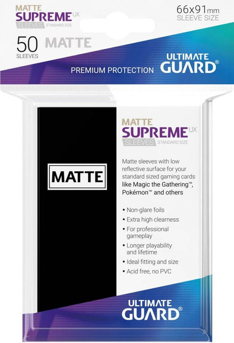 Ultimate Guard Supreme UX Sleeves Standard Size Matte Black (50)